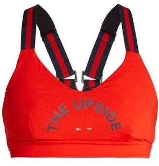 The Upside Logo Print Dance Bra - Womens - Red