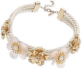 Thumbnail for your product : INC International Concepts Gold-Tone Crystal and Pink Stone Flower Braided Necklace, 15and#034; + 3and#034; extender, Created for Macy's