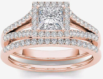 MODERN BRIDE 1 CT. T.W. Diamond 10K Rose Gold Bridal Ring Set