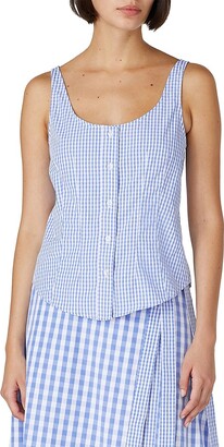 Thakoon Collective Gingham Button-Front Top