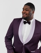 Thumbnail for your product : ASOS DESIGN Plus wedding skinny blazer in purple satin