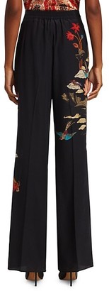 Etro Floral Embroidered Palazzo Silk Pants