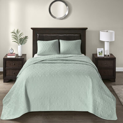 TUOXIN Reversible Bedspread - Prewashed Cotton Filled For A Serene And Peaceful Bedroom Oversized To Cover Mattress Flawlessly Includes 2 Shams (1 Relaxing
