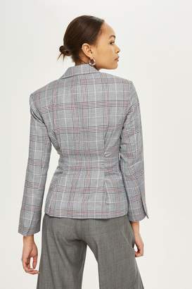 Topshop Linen Checked Jacket