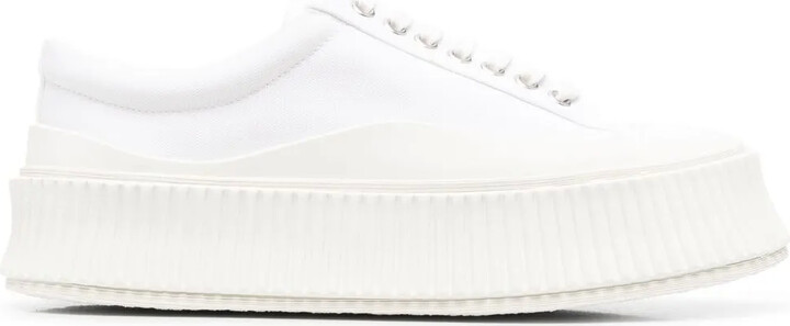 Jil Sander Round-Toe Lace-Up Sneakers