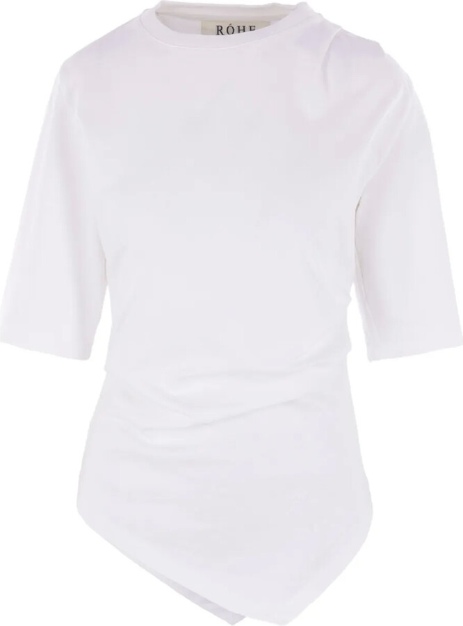 Róhe asymmetrical cotton T-shirt