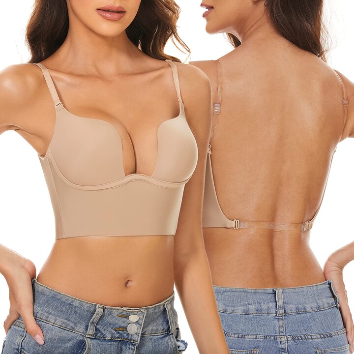 LUNNER'S SECRET Low Back Bras for Women-Seamless Wired Deep-V Plunge India