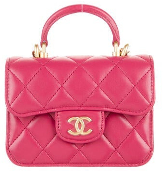 Chanel Mini Top Handle Flap Bag w/ Tags Pink ShopStyle