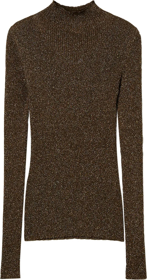 Twin-Set High-Neck Lurex Sweater