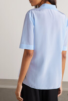 Thumbnail for your product : Joseph Alberta Silk Crepe De Chine Polo Shirt - Blue