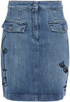 Thumbnail for your product : Moschino Embroidered Denim Mini Skirt