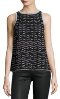 Thumbnail for your product : M Missoni Sleeveless Broken Zigzag Knit Top, Black