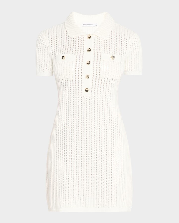 Self-Portrait Sequined Crochet Mini Dress