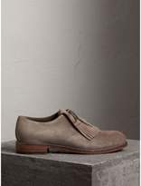 Thumbnail for your product : Burberry Lace-up Kiltie Fringe Suede Loafers