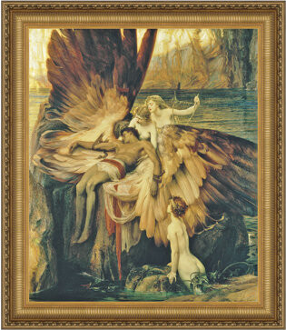 Vault W Artwork The Lament for Icarus, 1898 by Herbert James Draper Framed Painting Print