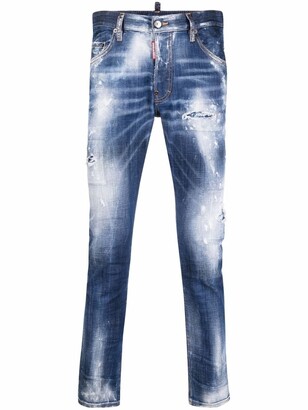 DSQUARED2 Mid-Rise Bleached Skinny Jeans - ShopStyle