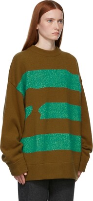 Ader Error Brown Crooked Stripe Sweater