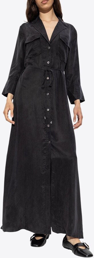 Ganni V-neck Midi Dress