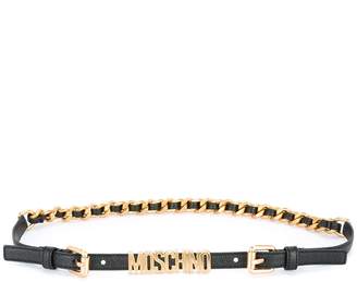 Moschino logo chain belt