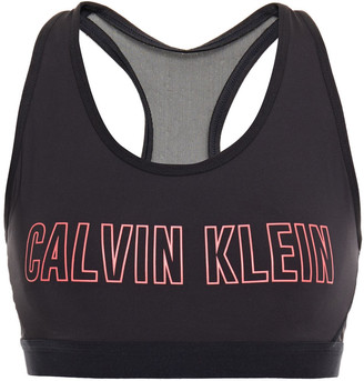 Calvin Klein Performance Mesh-paneled Printed Stretch Sports Bra