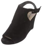 Thumbnail for your product : Via Spiga Suede Peep-Toe Wedge Sandals