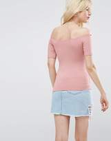 Thumbnail for your product : ASOS Off Shoulder Top With Short Sleeve