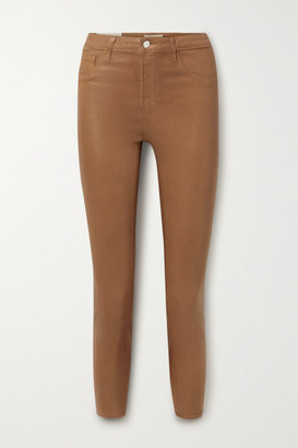 L'Agence Margot Coated High-rise Skinny Jeans - Camel - ShopStyle