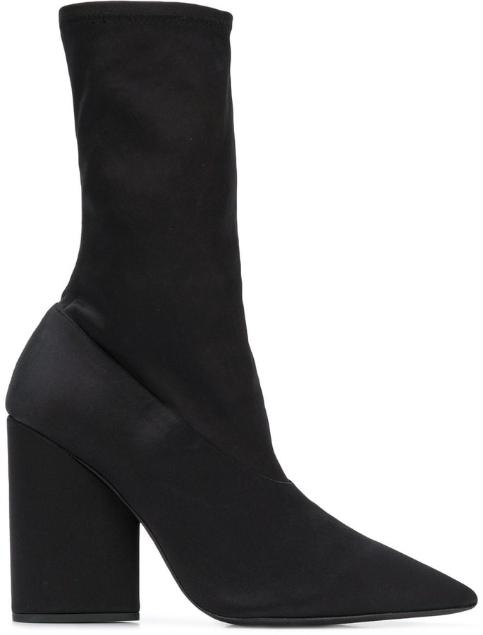 Yeezy Pointed Block Heel Sock Boots - ShopStyle