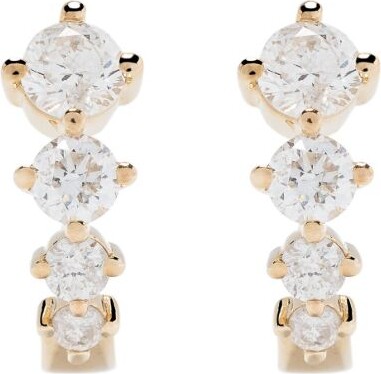 Adina Reyter 14K Yellow Gold J Hoop Diamond Earrings