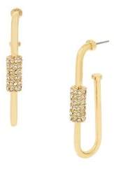 BCBGeneration Starry Eyed Pave Long Oval Hoop Earrings