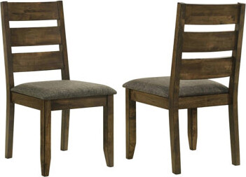 One Allium Way Dining Chairs Of 2, Knotty Nutmeg Shade, Comfy Padded Seat, Brown, Rectangular, 38" Height, Room 2 Upholstered Seat In Nutmeg, Brown Rectangular , War