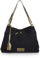 Thumbnail for your product : Eric Javits Page Metallic Leather-Trimmed Tote