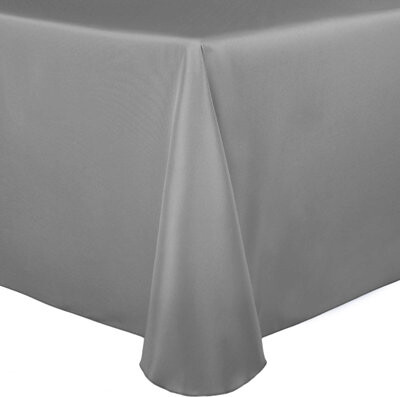 Ultimate Textile -10 Pack- Bridal Satin 108 X 132-Inch Oval Tablecloth Pewter Charcoal Grey