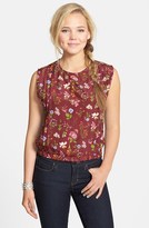 Thumbnail for your product : Lily White Print Pleated Top (Juniors)
