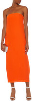 Thumbnail for your product : SOLACE London Carina Strapless Plissé-Crepe Midi Dress