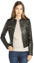 Thumbnail for your product : Marc New York 1609 Marc New York black quilted leather zip pocket 'Grace' jacket