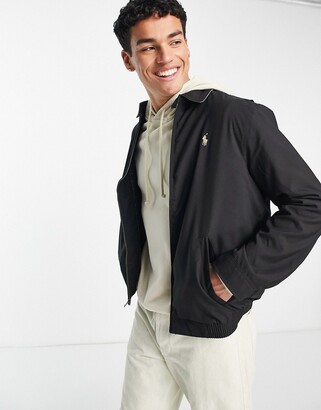 Polo Ralph Lauren player logo harrington jacket in black - ShopStyle