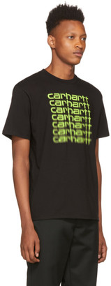 Carhartt Work In Progress Black and Green Fading Script T-Shirt