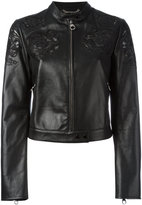 Versace - Baroque embroidered cropped jacket - women - Peau d'agneau/Polyamide/Spandex/Elasthanne/Viscose - 42