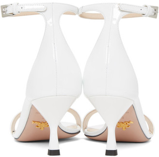 Prada White Patent Strap Sandals