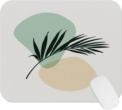 Botanical Boho Plant I Botanicals Palm Leaf Bohemian Gaming Cute Office Laptop Desk Pad Gift Mat Square Rectangle Non-Slip Mousepad
