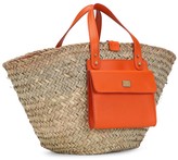 Thumbnail for your product : Dolce & Gabbana Leather-Trim Straw Tote