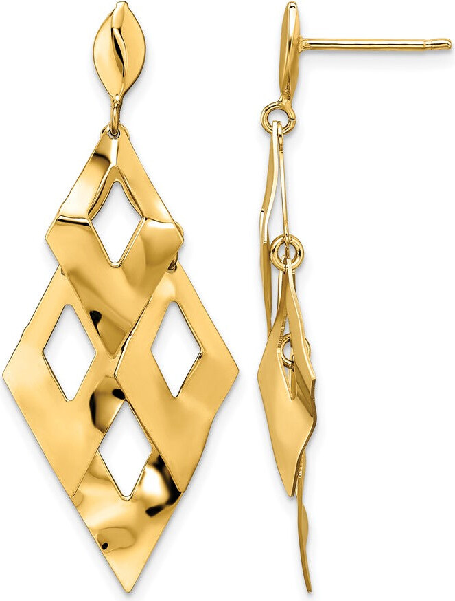 Diamond2Deal 14k Yellow Gold Chandelier Drop Dangle Earrings