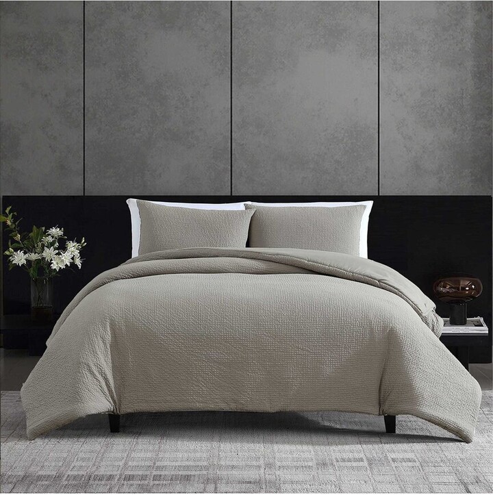 Vera Wang Puckered Texture Duvet Cover Set