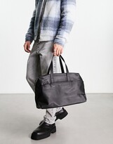Thumbnail for your product : ASOS DESIGN smart weekend holdall in black faux leather 19 liters