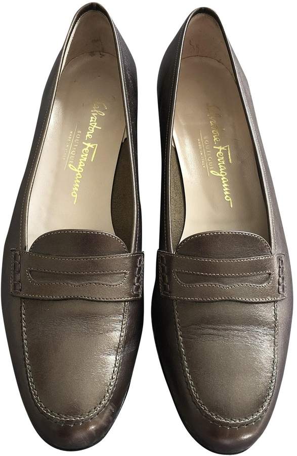 metallic leather flats