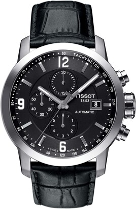 Tissot PRC200 Chronograph Leather Strap Watch, 43mm