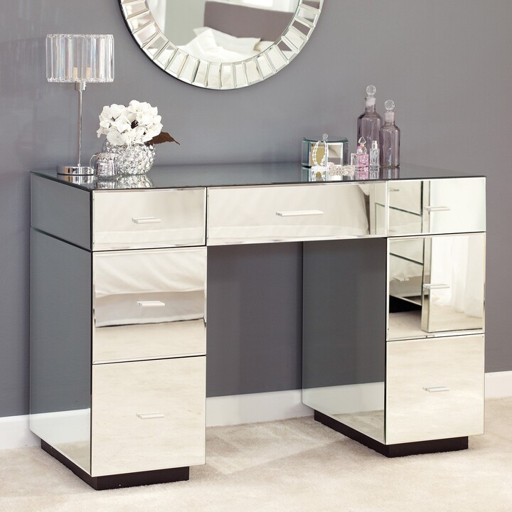 Dunelm 7 Drawer Dressing Table, Mirrored Clear ShopStyle Bedroom
