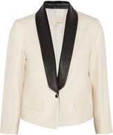 Thumbnail for your product : Band Of Outsiders Leather-trimmed cotton blazer