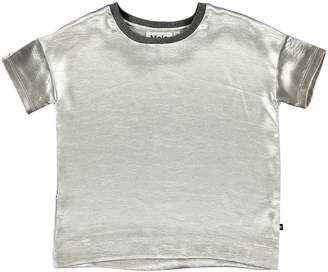 Molo Rheta Metallic Blouse, Silver, Size 3T-14